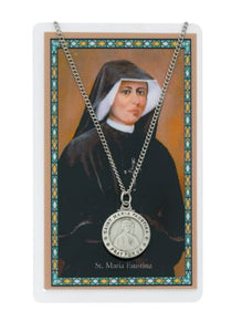 ST FAUSTINA - PENDANT AND PRAYER CARD SET