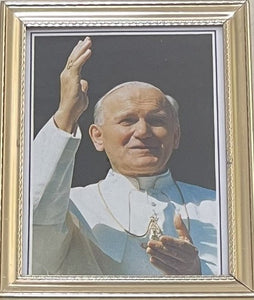 POPE JOHN PAUL II - 4.5" X 3.5" GOLD FRAME