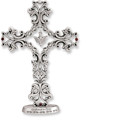 CONFIRMATION STANDING CROSS - DOVE AND RED CRSYTALS - 5
