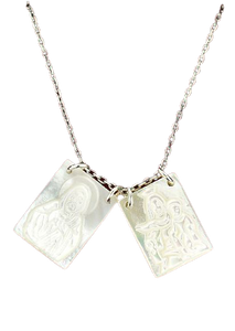 SCAPULAR - MOTHER OF PEARL - 18" CHAIN