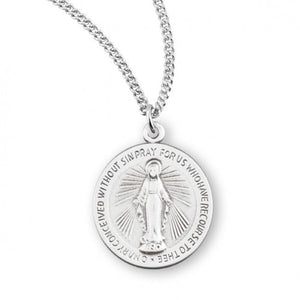 MIRACULOUS MEDAL - 0.7" SS ROUND - 18" CHAIN