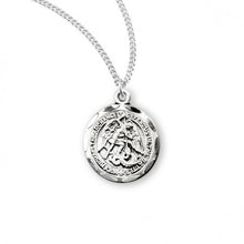 Load image into Gallery viewer, ST MICHAEL - STERLING SILVER ROUND WITH SCALLOPED EDGE  - 18&quot; CHAIN
