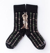 Load image into Gallery viewer, SOCKS ST SEBASTIAN BLACK WITH ARROWS - ADULT
