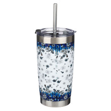 Load image into Gallery viewer, TRAVEL MUG WITH STRAW - BE STILL AND KNOW - 18 OZ
