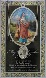 ST AGATHA MEDAL - CHAIN & CARD