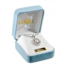 Load image into Gallery viewer, MIRACULOUS MEDAL - 11/16&quot; SS - CRYSTAL CZ FRAME - 18&quot; CHAIN
