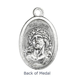 MEDAL - OUR LADY OF SORROWS (MATER DOLOROSA) ECCE HOMO - 1" OXIDIZED